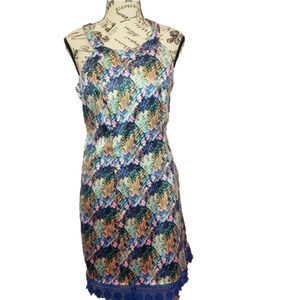 JADE dress by Melody Tam sleeveless scallops on bottom dress abstract si…